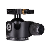 TWO VETS 55MM Dual Tension Ballhead W/ Arcalock Dual Clamp (Arca Swiss and Picatinny)